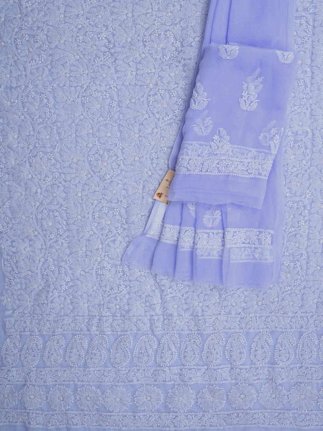Ada Hand Embroidered Mauve Georgette Lucknowi Chikankari Unstitched Suit Piece 01A915230