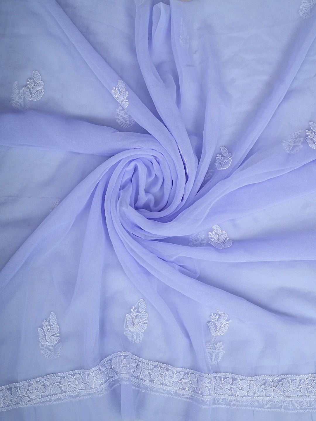 Ada Hand Embroidered Mauve Georgette Lucknowi Chikankari Unstitched Suit Piece 01A915230