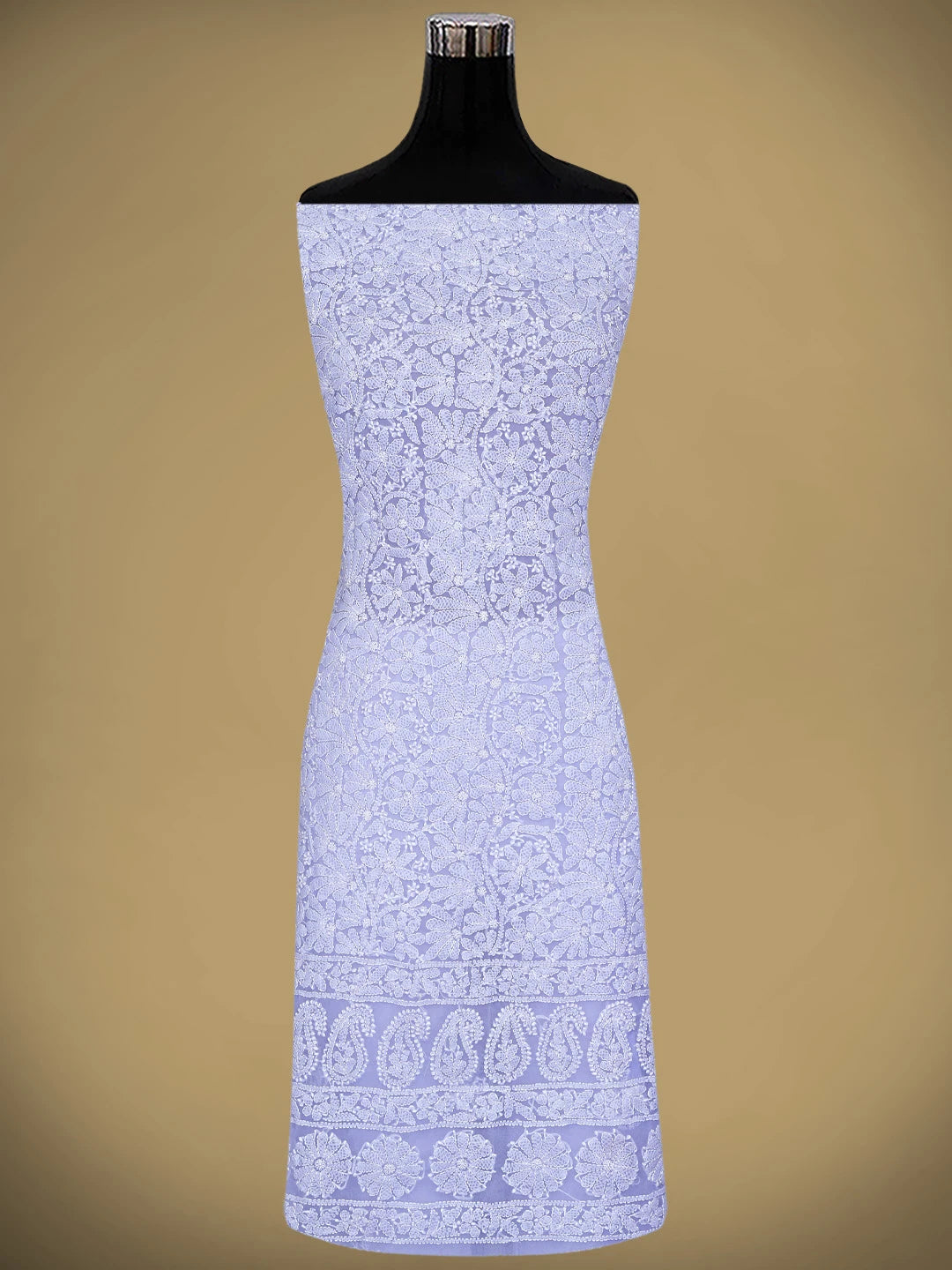 Ada Hand Embroidered Mauve Georgette Lucknowi Chikankari Unstitched Suit Piece 01A915230