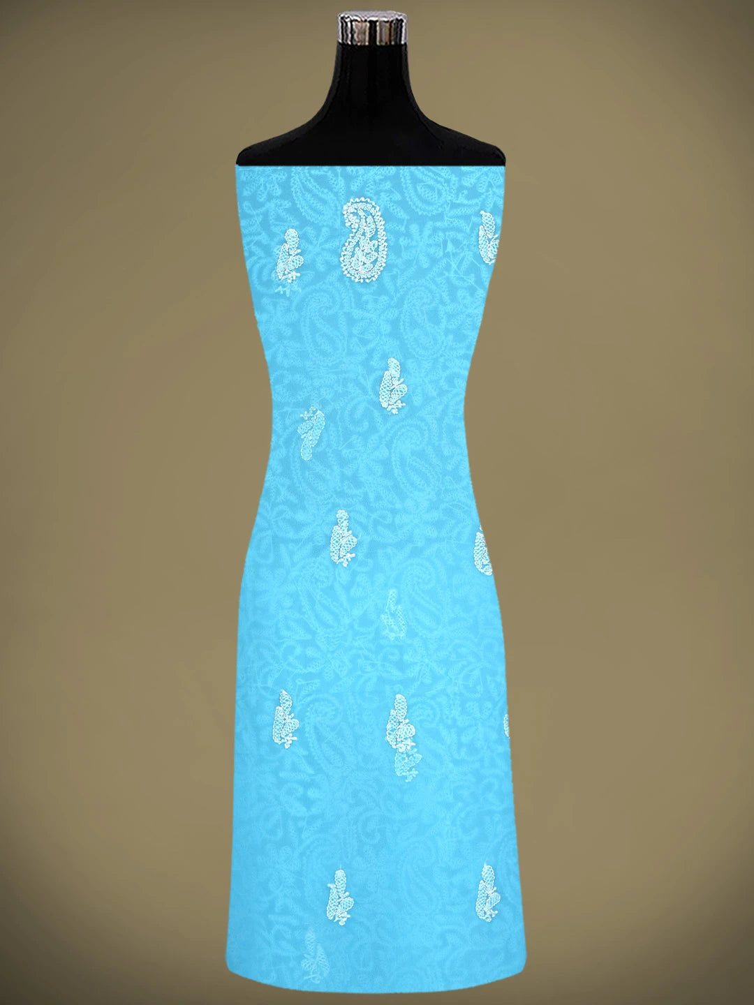 Ada Hand Embroidered Blue Faux Georgette Lucknowi Chikankari Unstitched Suit Piece 01A915183