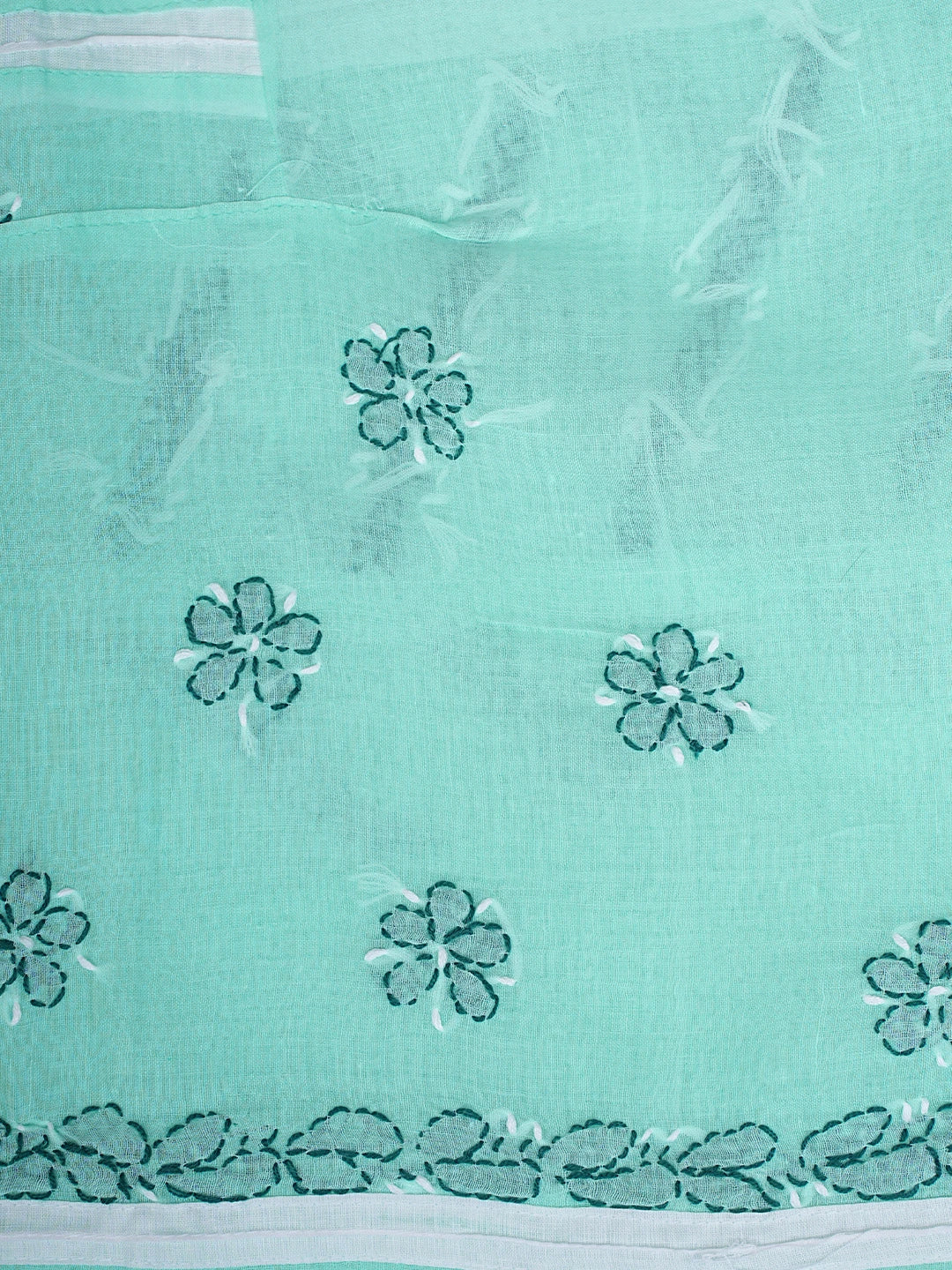 Ada Hand Embroidered Sea Green Cotton Lucknowi Chikankari Unstitched Suit Piece 01A818367