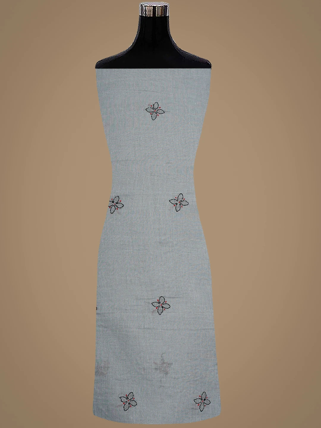 Ada Hand Embroidered Grey Cotton Lucknowi Chikankari Unstitched Suit Piece 01A916007
