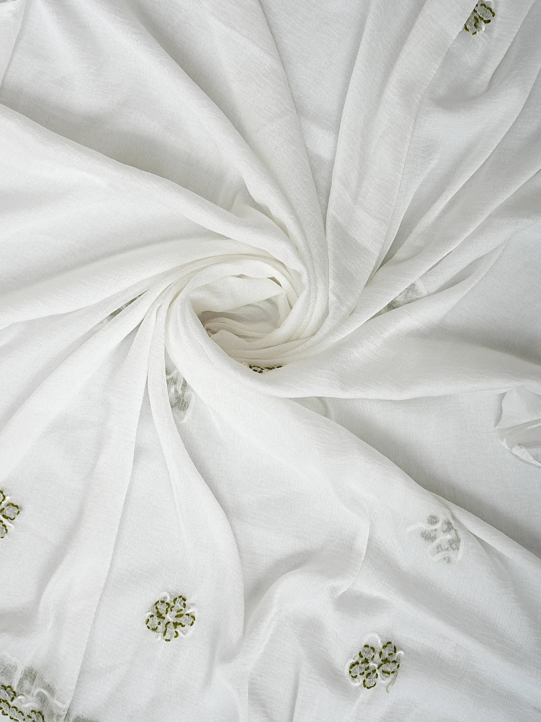 Ada Hand Embroidered Lemon Cotton Lucknowi Chikankari Unstitched Suit Piece with Chiffon Dupatta 01A913264