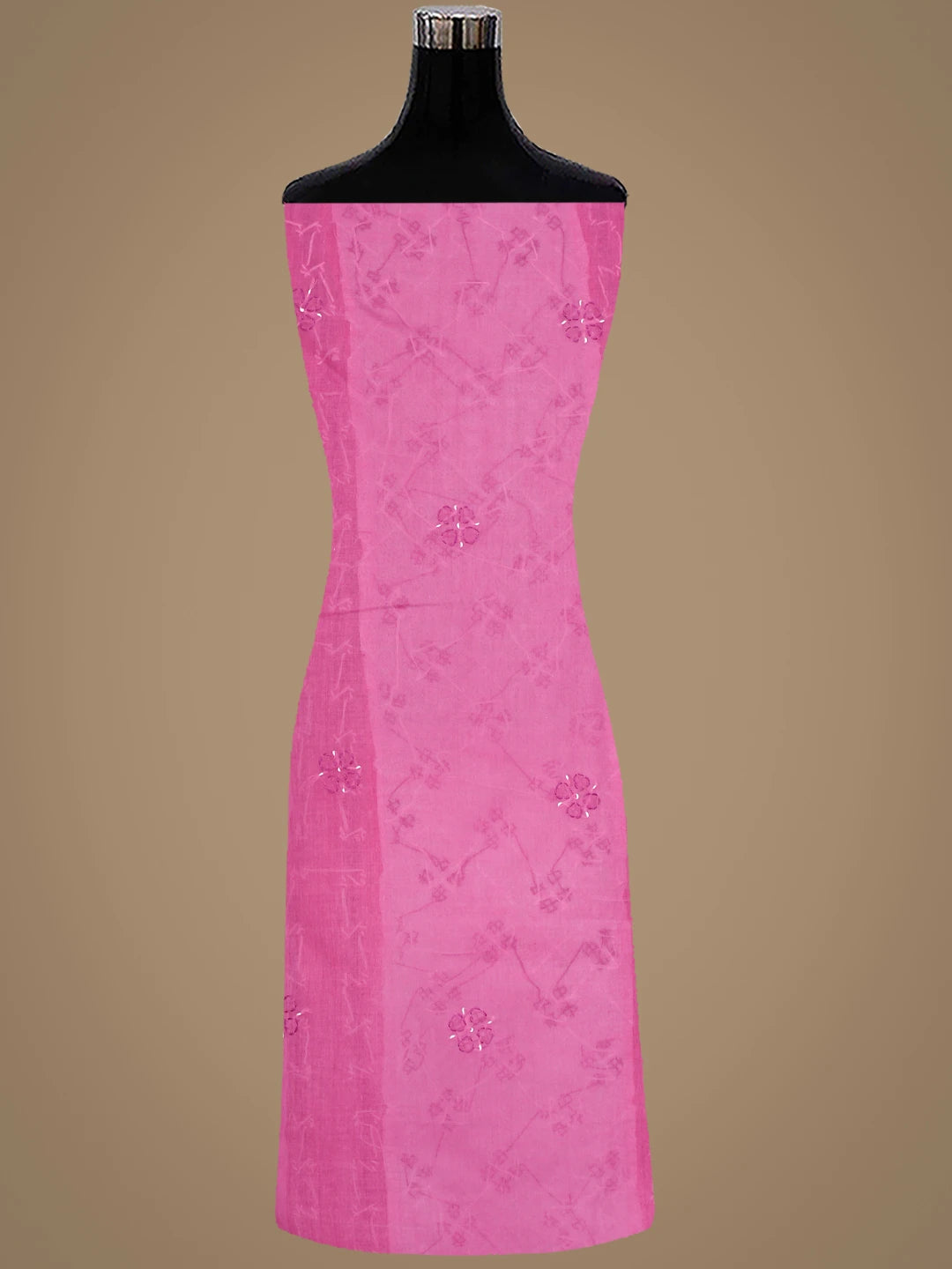 Ada Hand Embroidered Magenta Cotton Lucknowi Chikankari Unstitched Suit Piece with Chiffon Dupatta 01A883312