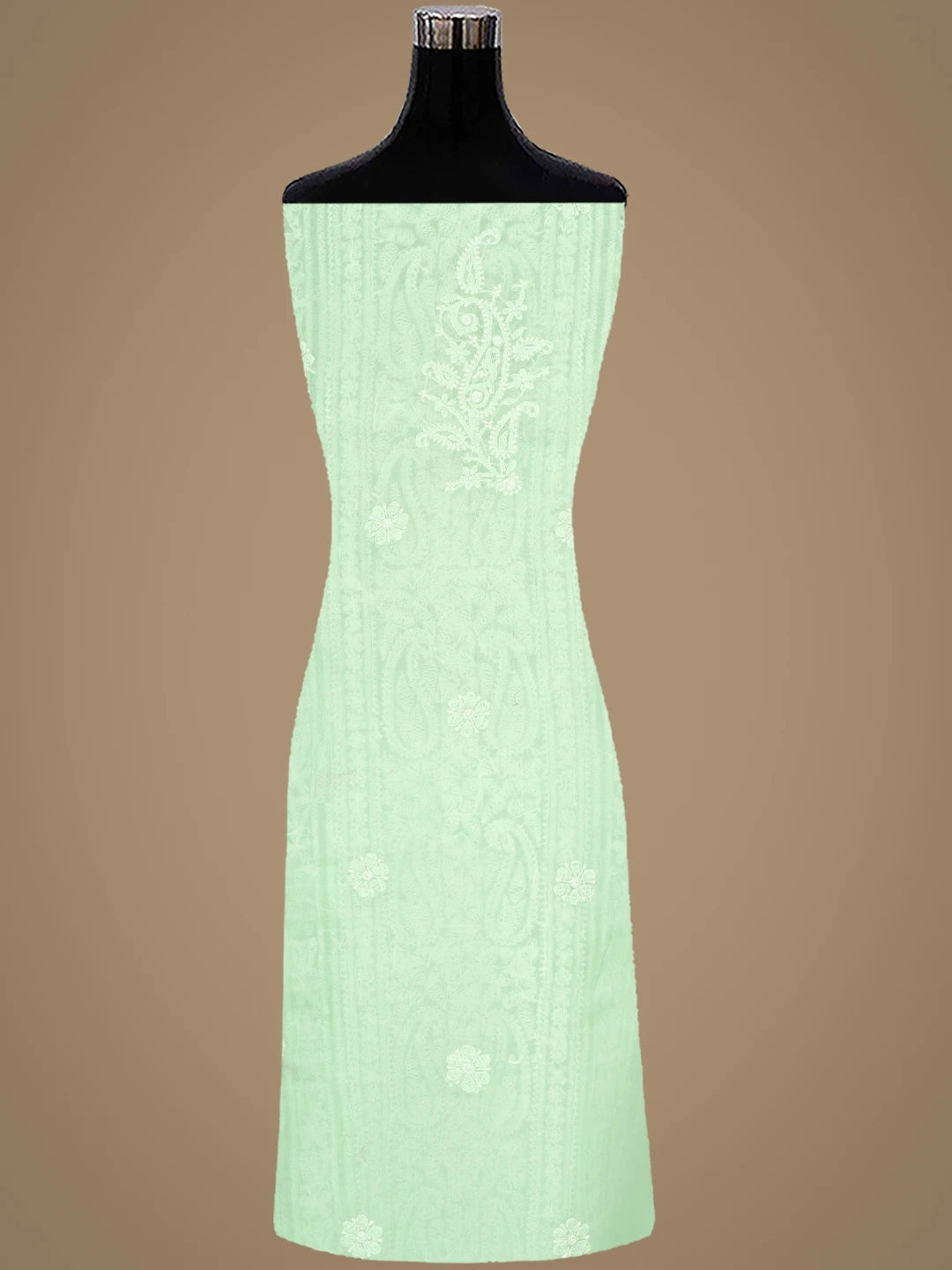 Ada Hand Embroidered Light Green Cotton Lucknowi Chikankari Unstitched Suit Piece 01A919329
