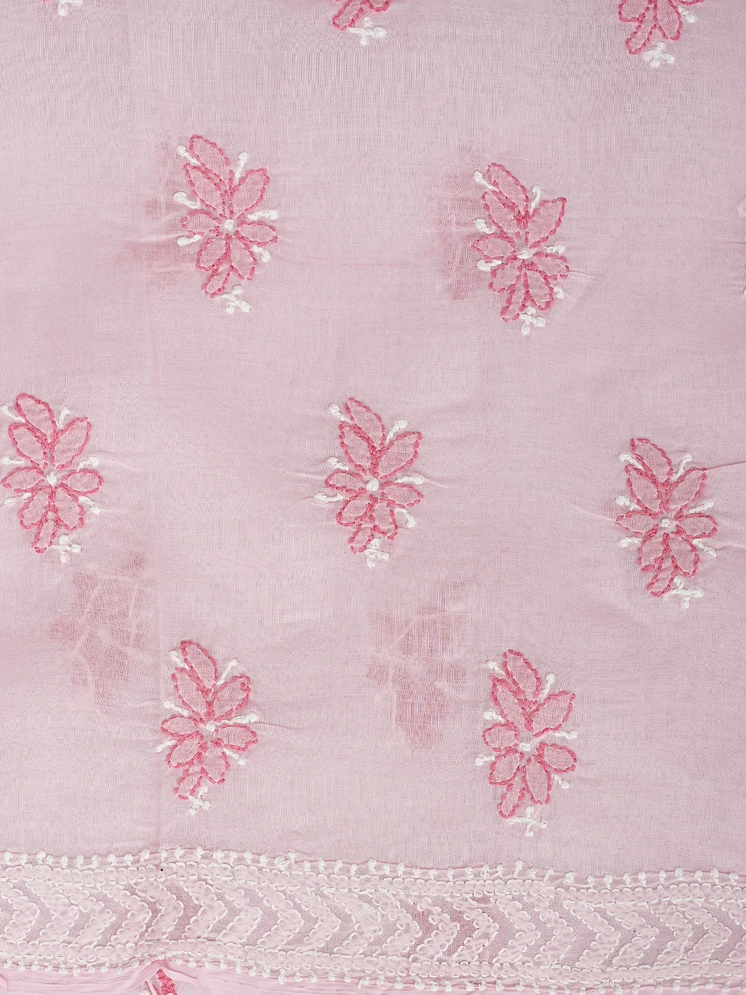 Ada Hand Embroidered Pink Cotton Lucknowi Chikankari Unstitched Suit Piece 01A910862