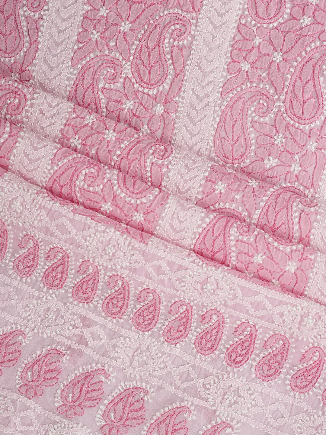 Ada Hand Embroidered Pink Cotton Lucknowi Chikankari Unstitched Suit Piece 01A910862