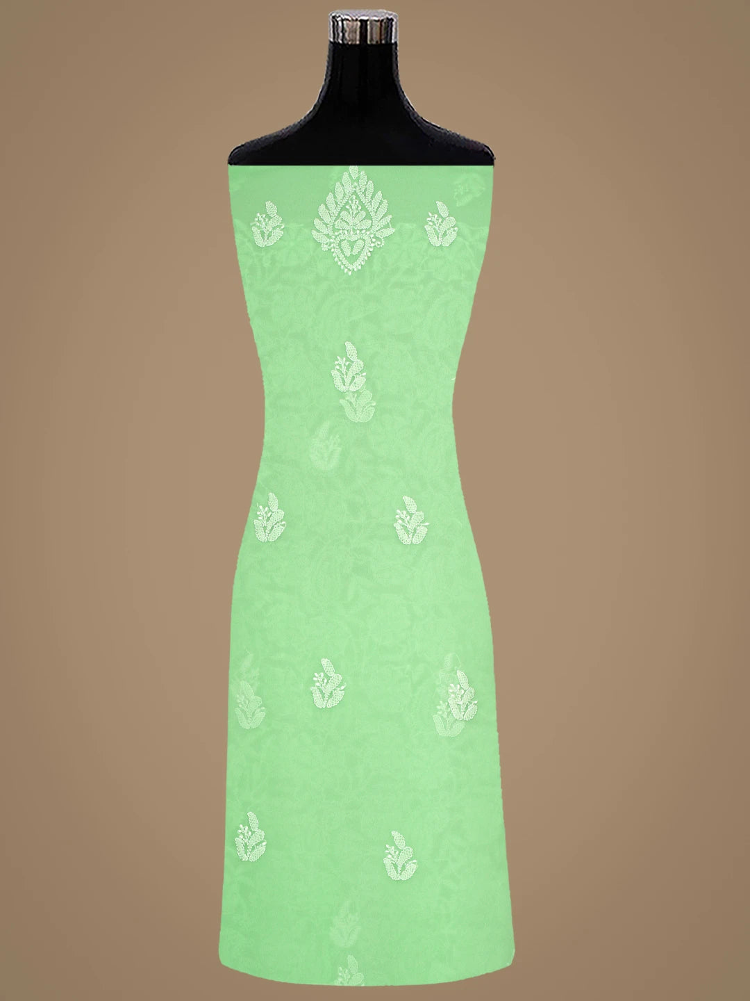 Ada Hand Embroidered Lime Green Georgette Lucknowi Chikankari Unstitched Suit Piece 01A915220