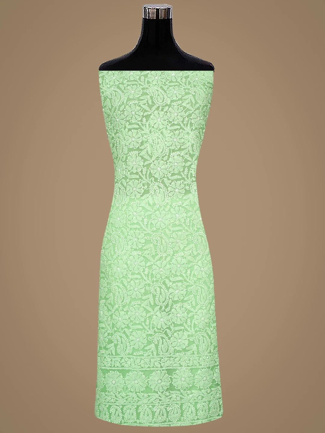 Ada Hand Embroidered Lime Green Georgette Lucknowi Chikankari Unstitched Suit Piece 01A915220