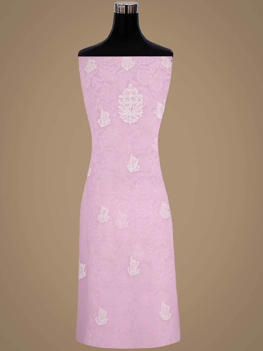Ada Hand Embroidered Pink Georgette Lucknowi Chikankari Unstitched Suit Piece 01A915233