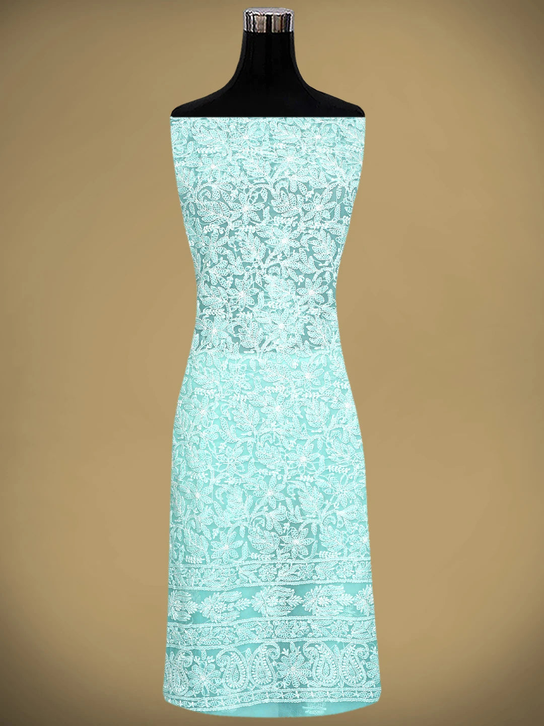 Ada Hand Embroidered Sea Green Georgette Lucknowi Chikankari Unstitched Suit Piece 01A915231