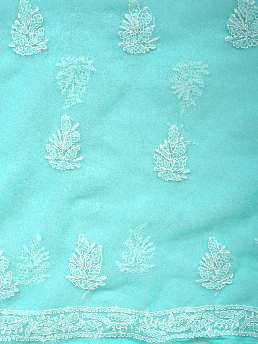 Ada Hand Embroidered Sea Green Georgette Lucknowi Chikankari Unstitched Suit Piece 01A915231