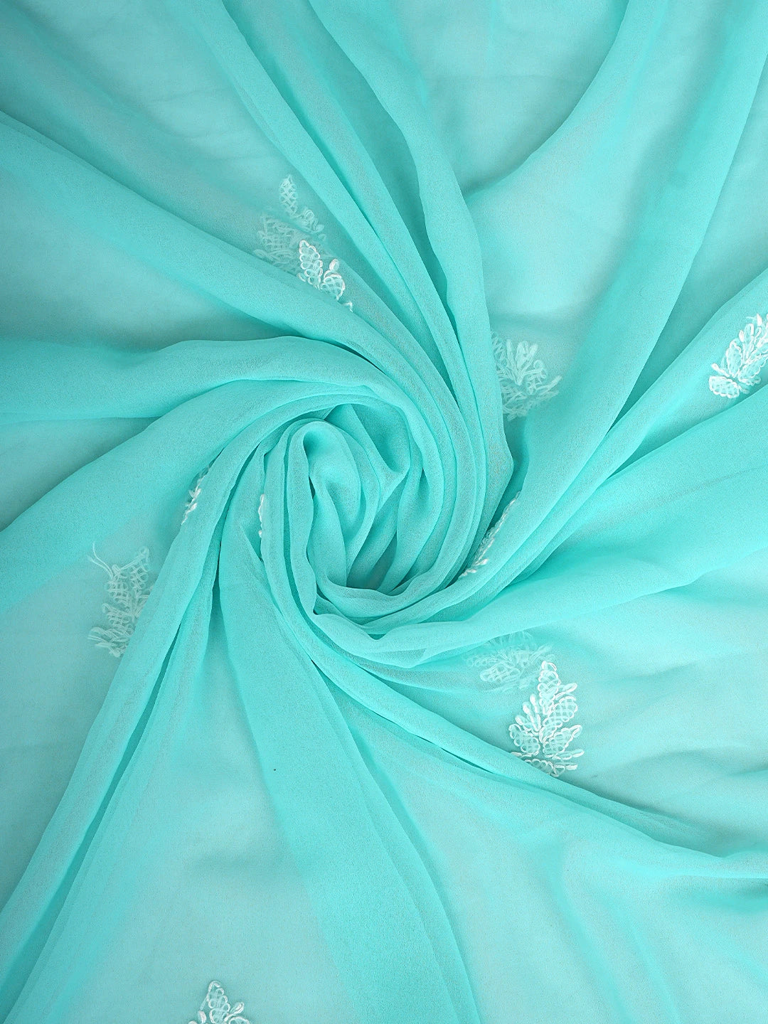 Ada Hand Embroidered Sea Green Georgette Lucknowi Chikankari Unstitched Suit Piece 01A915231