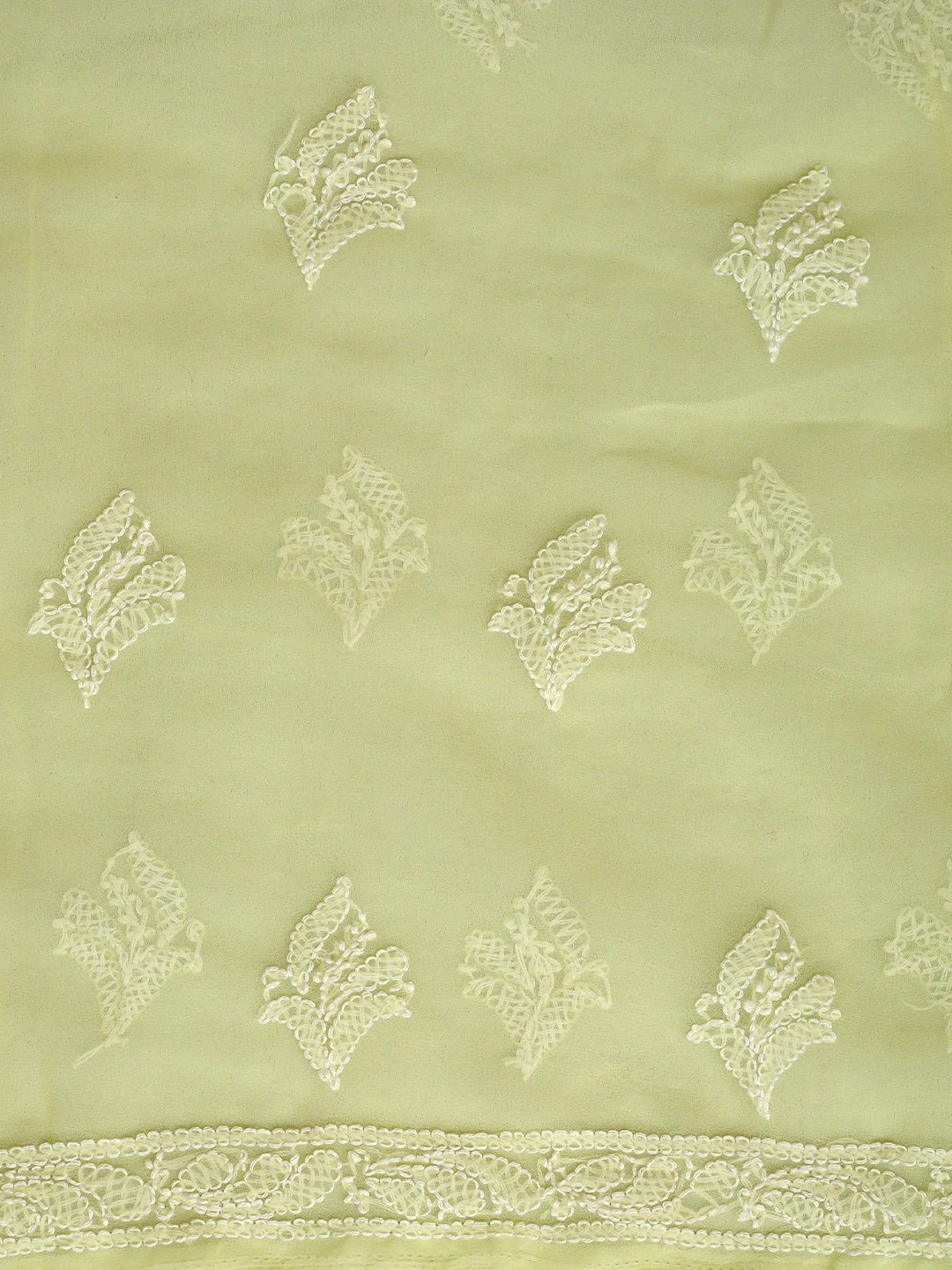 Ada Hand Embroidered Lemon Georgette Lucknowi Chikankari Unstitched Suit Piece 01A915229