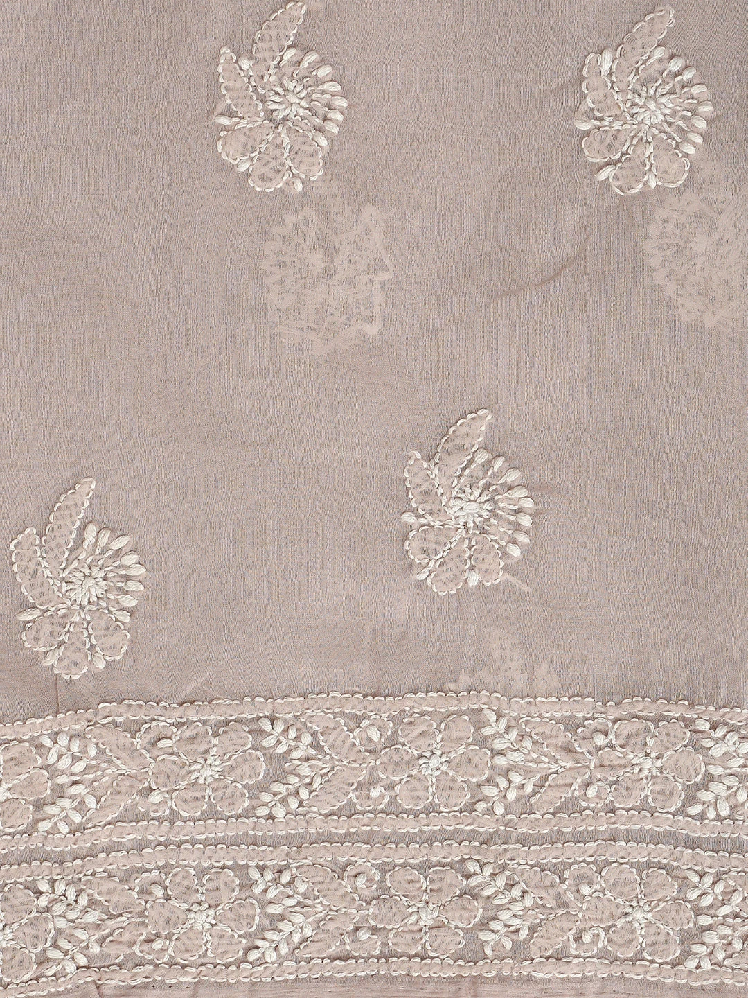 Ada Hand Embroidered Powder Petal Cotton Lucknowi Chikankari Unstitched Suit Piece With Chiffon Dupatta 01A919462