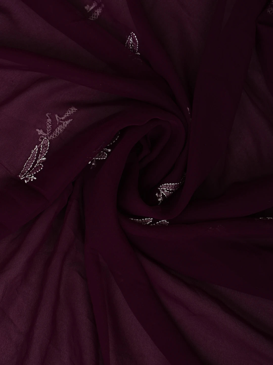 Ada Hand Embroidered Wine Georgette Lucknowi Chikankari Unstitched Suit Piece 01A915172