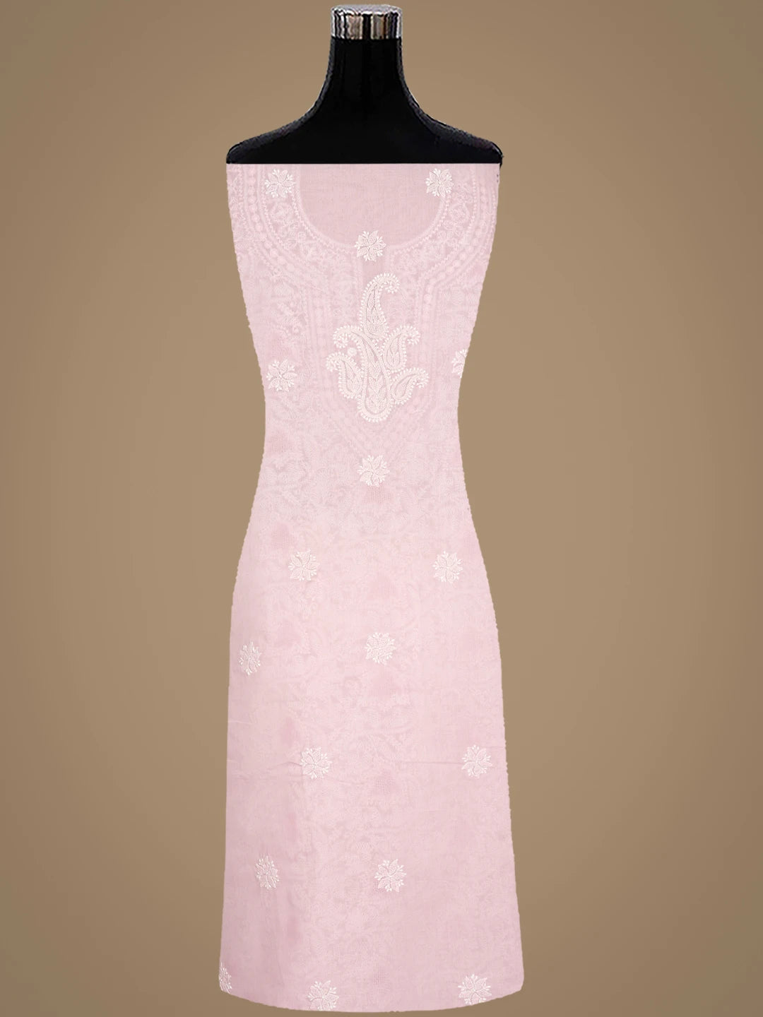 Ada Hand Embroidered Pink Cotton Lucknowi Chikankari Unstitched Suit Piece 01A919382
