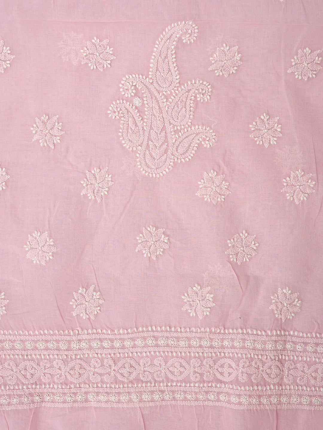 Ada Hand Embroidered Pink Cotton Lucknowi Chikankari Unstitched Suit Piece 01A919382