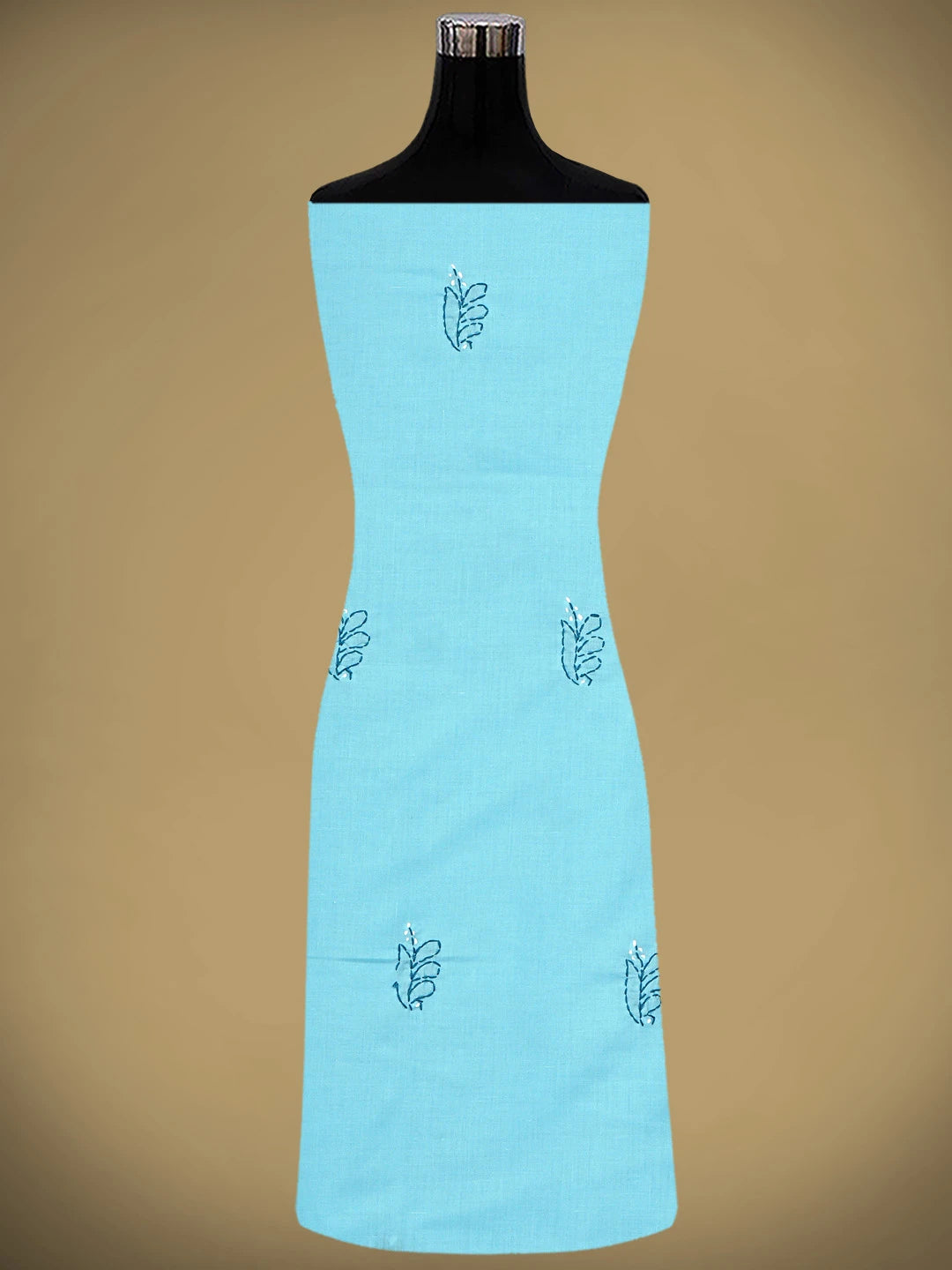 Ada Hand Embroidered Blue Cotton Lucknowi Chikankari Unstitched Suit Piece 01A919774