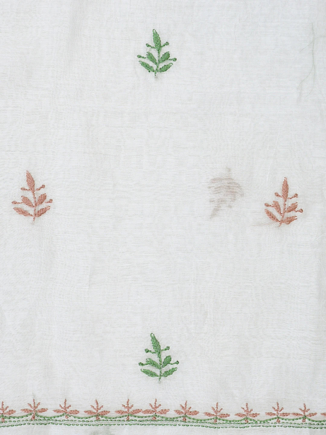 Ada Hand Embroidered White Chanderi Lucknowi Chikankari Unstitched Kurta Dupatta Set 01A903113