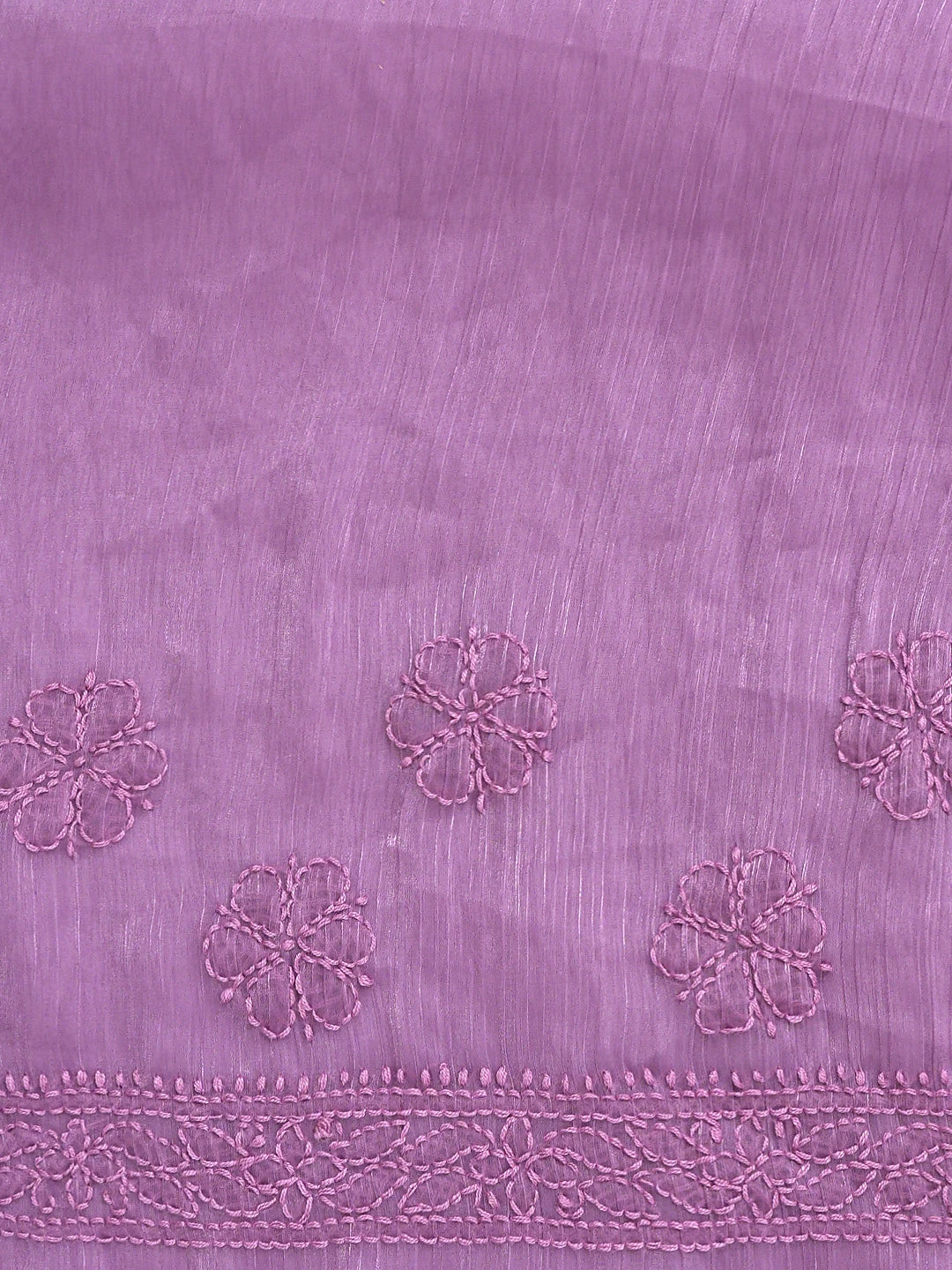 Ada Hand Embroidered Purple Tissue Lucknowi Chikankari Saree and Blouse 01A904758