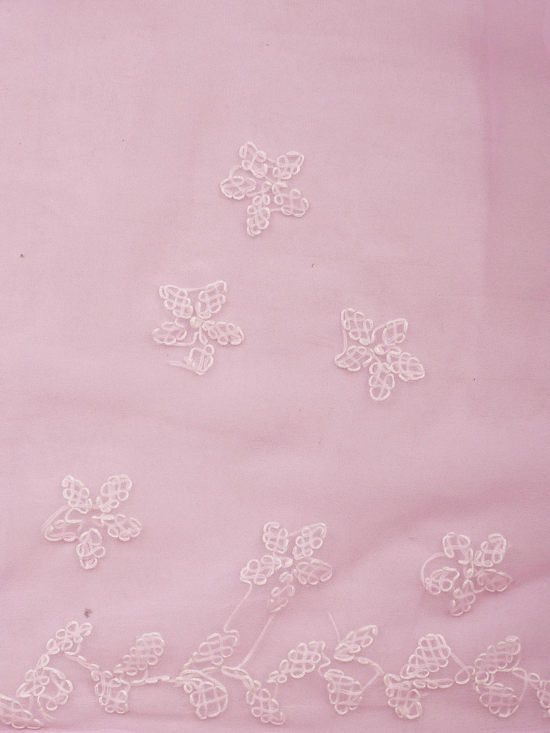 Ada Hand Embroidered Pink Georgette Lucknowi Chikankari Saree and Blouse 01A904558