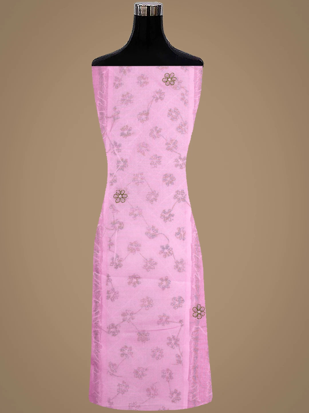 Ada Hand Embroidered Pink Cotton Lucknowi Chikankari Unstitched Suit Piece 01A919972