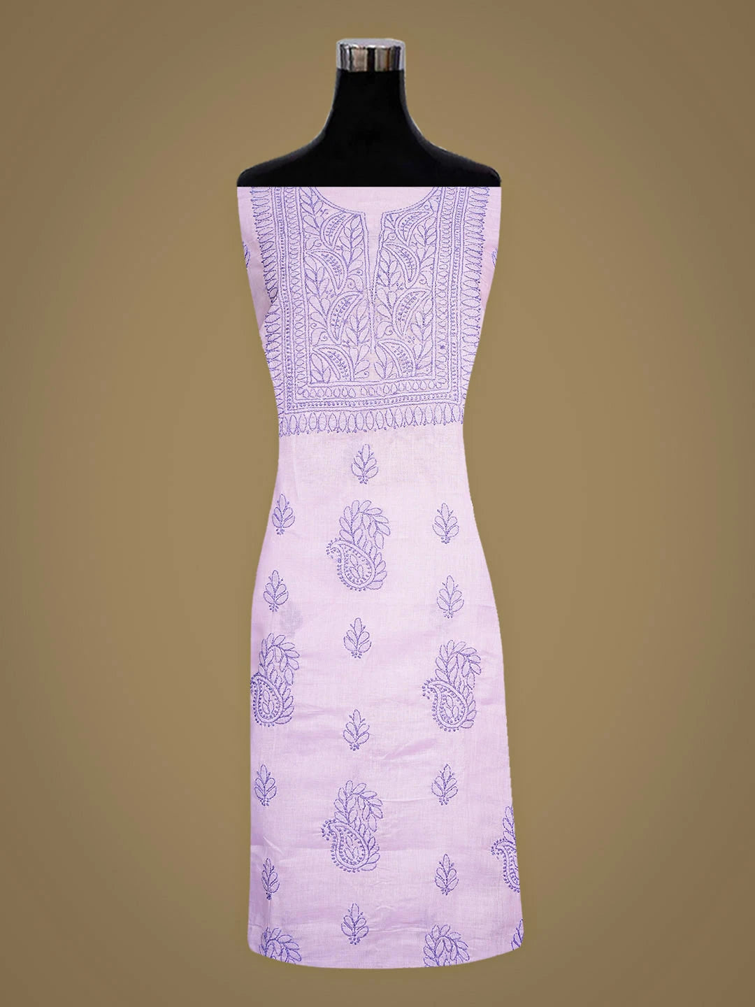Ada Hand Embroidered Light Lavender Cotton Lucknowi Chikankari Unstitched Kurta 01A916468