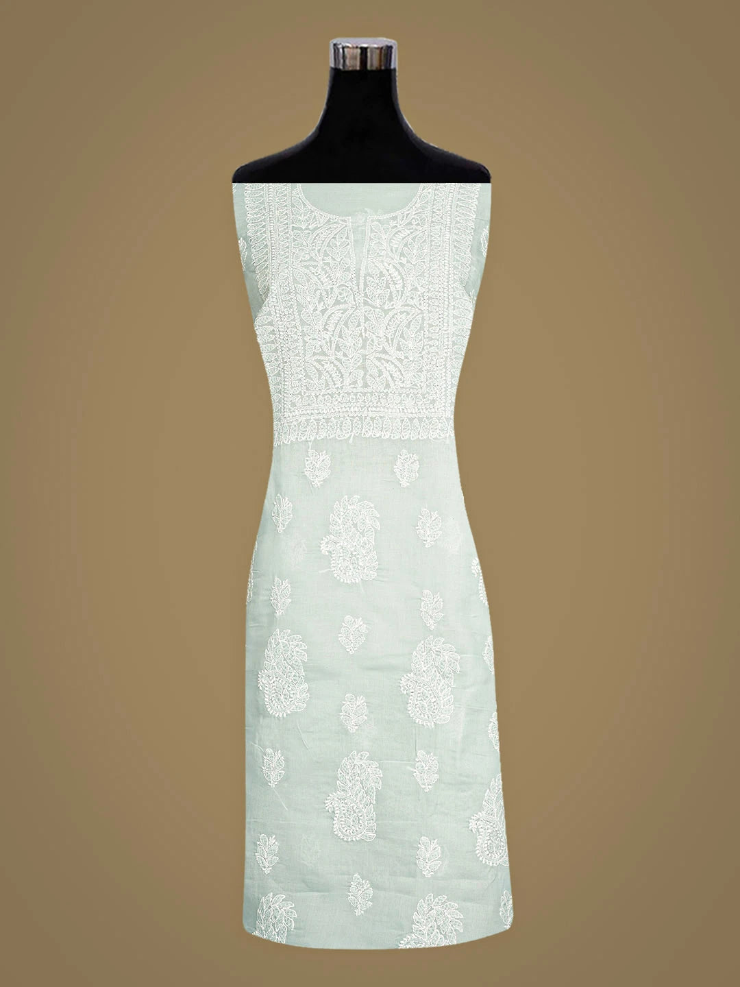 Ada Hand Embroidered Xanadu Grey Cotton Lucknowi Chikankari Unstitched Kurta 01A916499