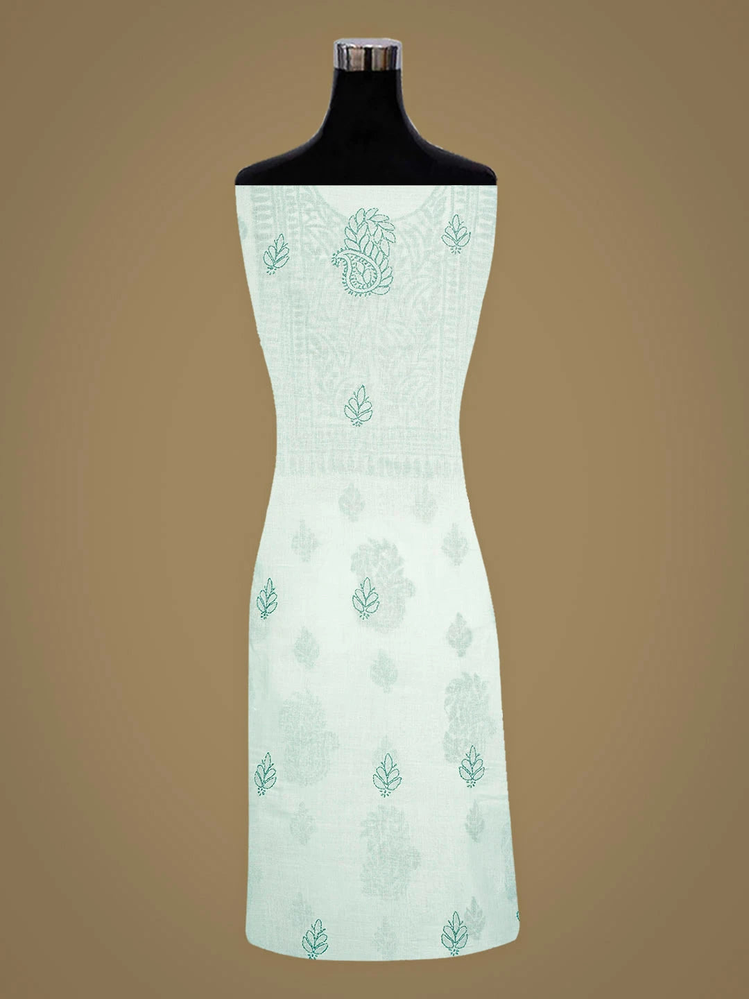 Ada Hand Embroidered Sea Green Cotton Lucknowi Chikankari Unstitched Kurta 01A916485