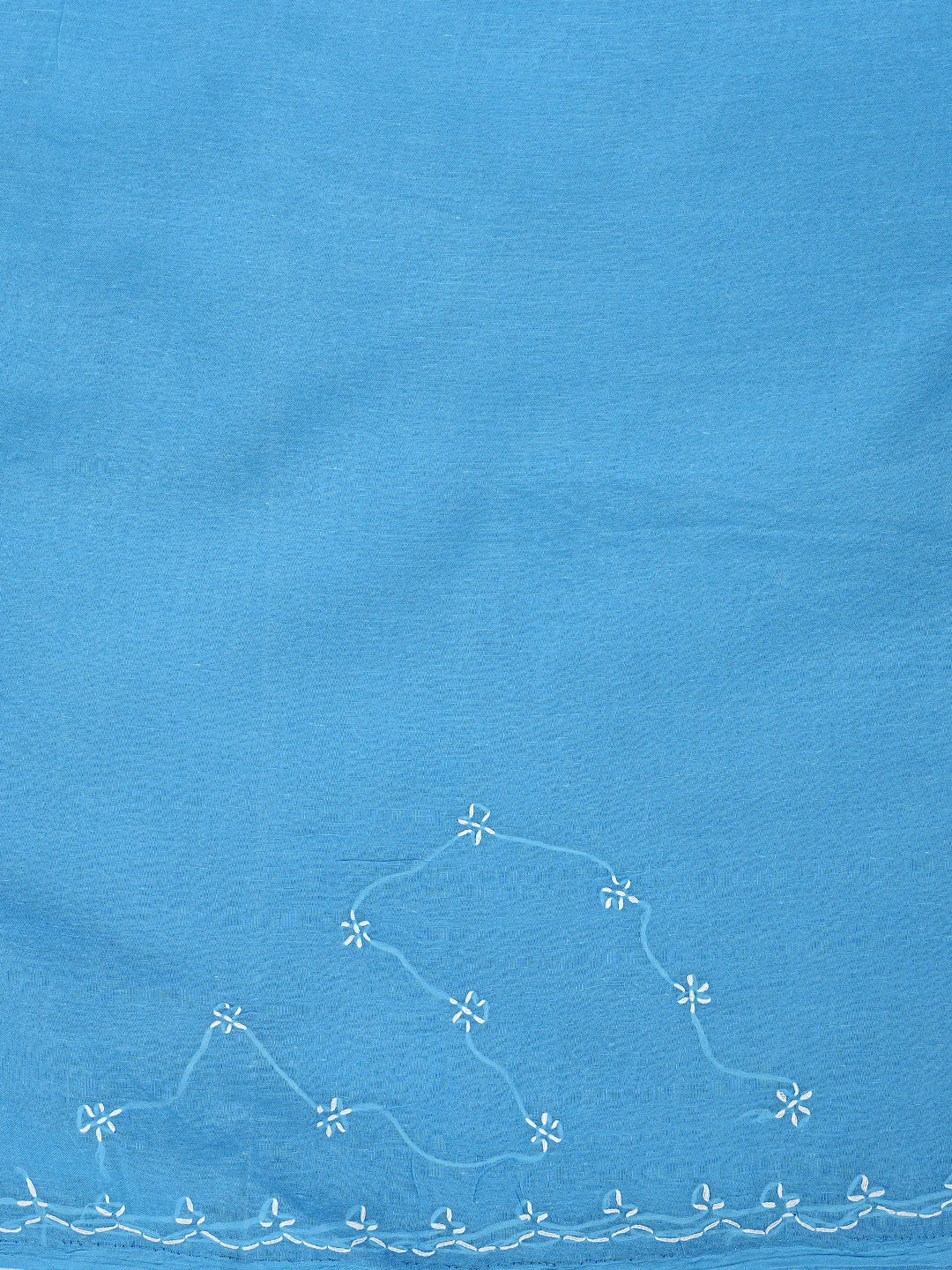 Ada Hand Embroidered Blue Cotton Lucknowi Chikankari Saree and Blouse 01A882893