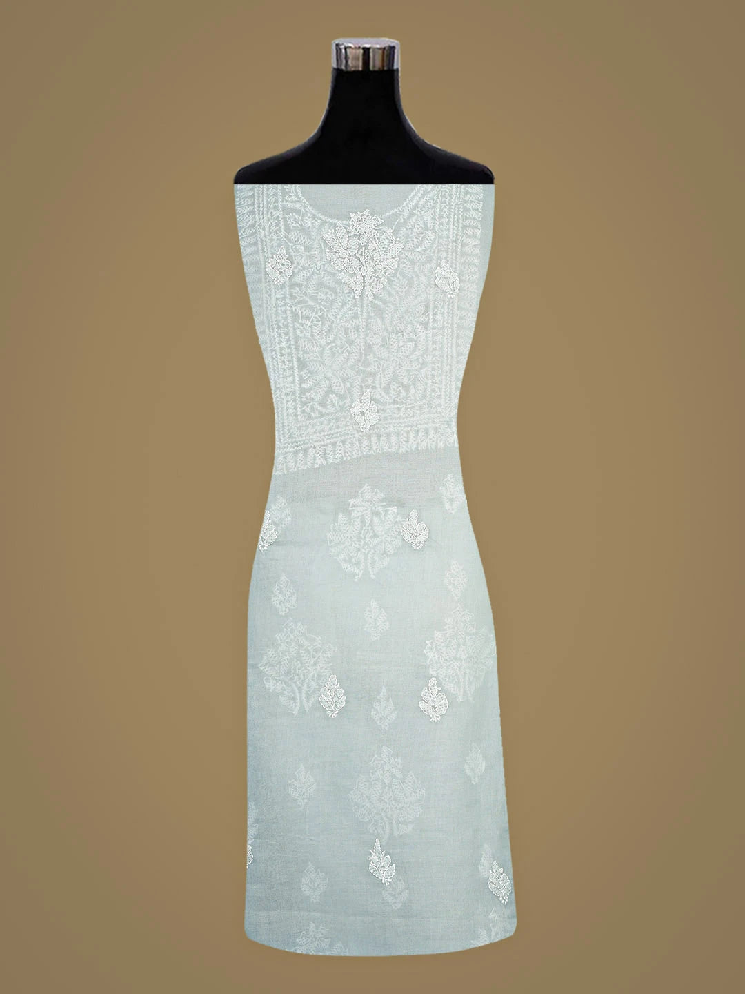 Ada Hand Embroidered Grey Cotton Lucknowi Chikankari Unstitched Kurta 01A916490