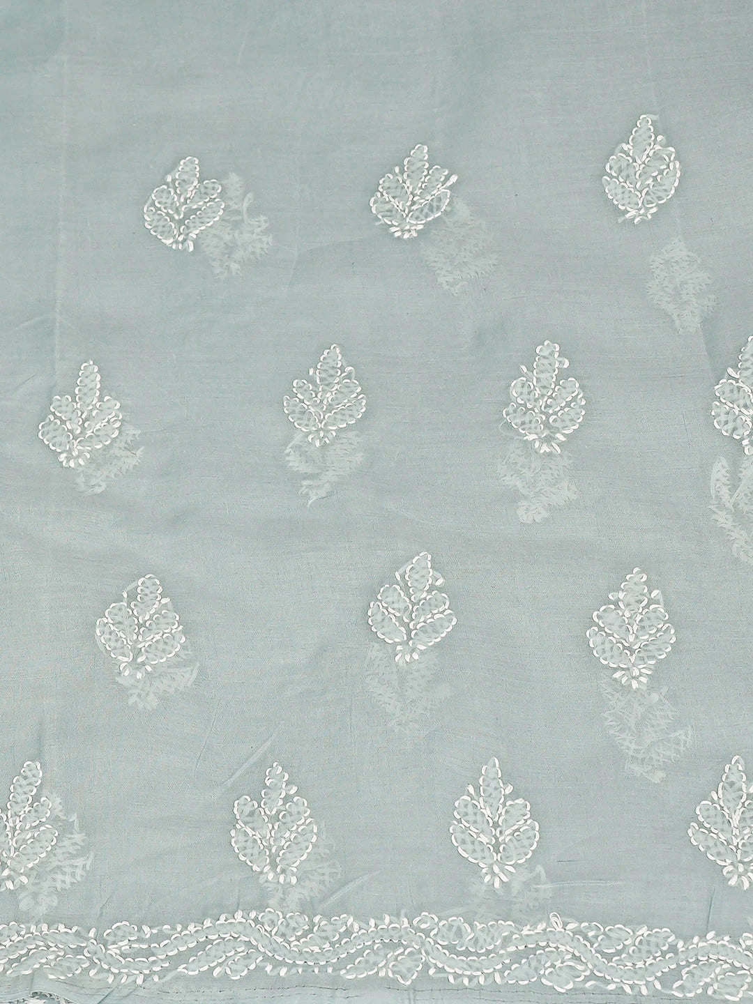 Ada Hand Embroidered Grey Cotton Lucknowi Chikankari Unstitched Kurta 01A916490