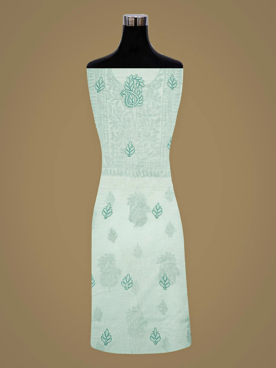 Ada Hand Embroidered Sea Green Cotton Lucknowi Chikankari Unstitched Kurta 01A916476