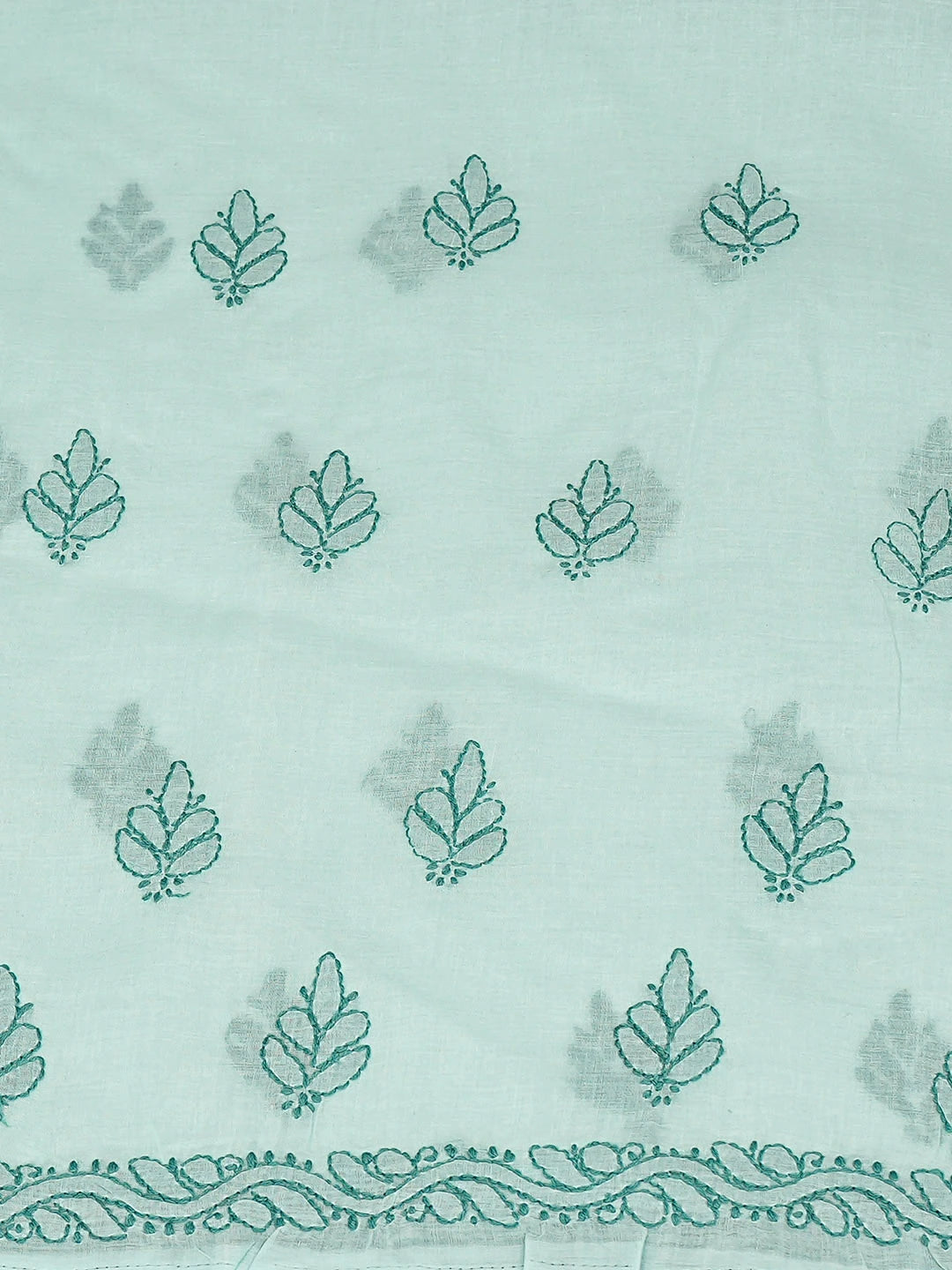 Ada Hand Embroidered Sea Green Cotton Lucknowi Chikankari Unstitched Kurta 01A916476