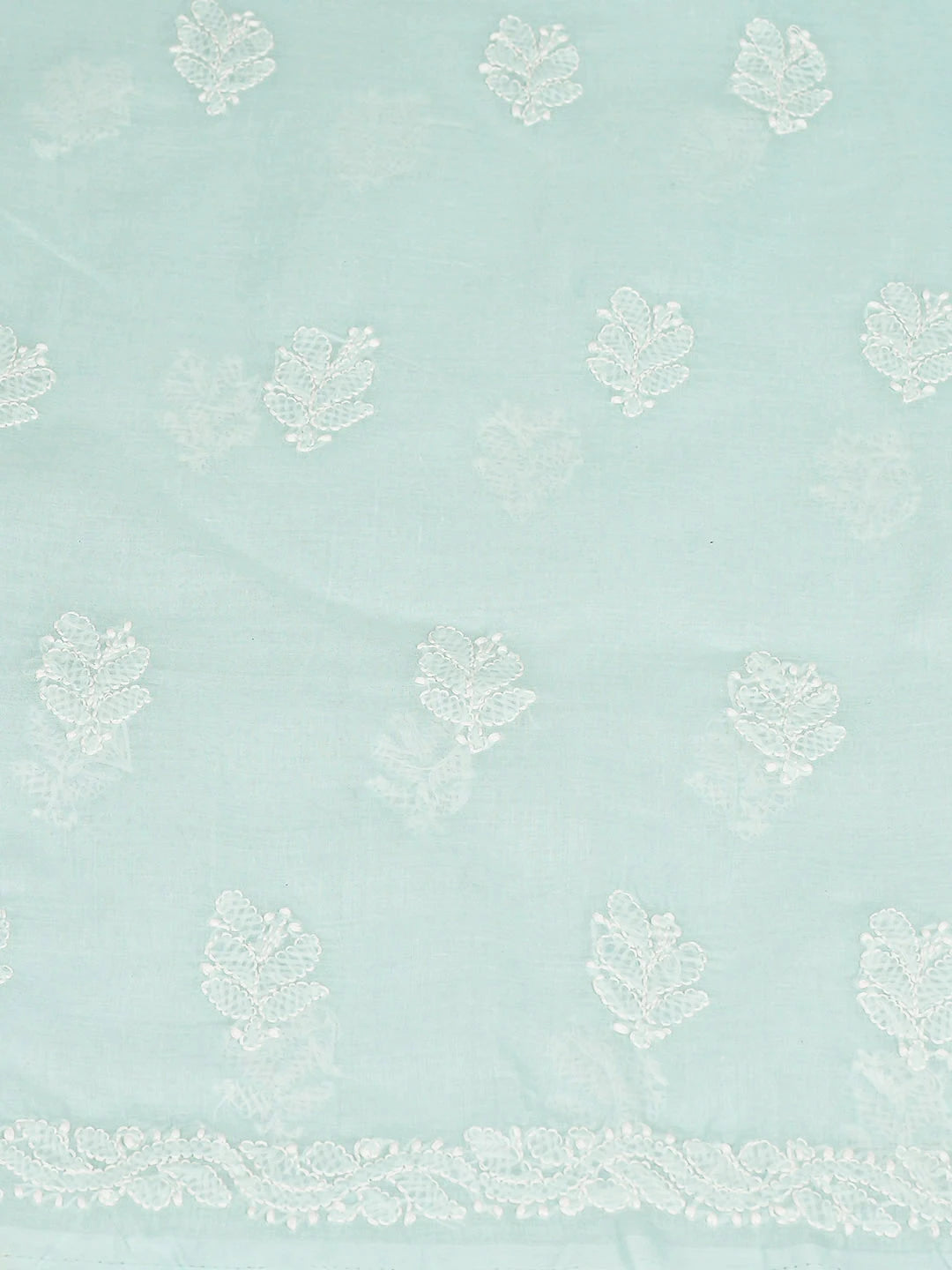 Ada Hand Embroidered Sea Green Cotton Lucknowi Chikankari Unstitched Kurta 01A916479