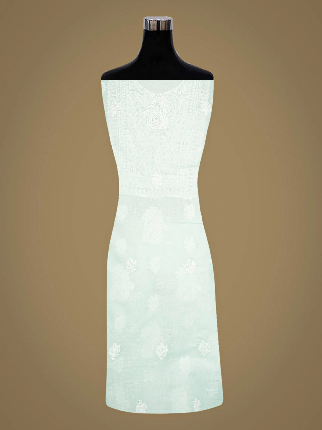 Ada Hand Embroidered Sea Green Cotton Lucknowi Chikankari Unstitched Kurta 01A916479