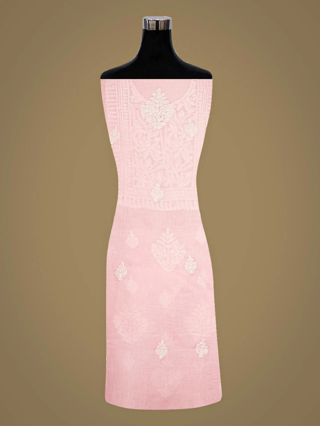 Ada Hand Embroidered Dusty Pink Cotton Lucknowi Chikankari Unstitched Kurta 01A916526