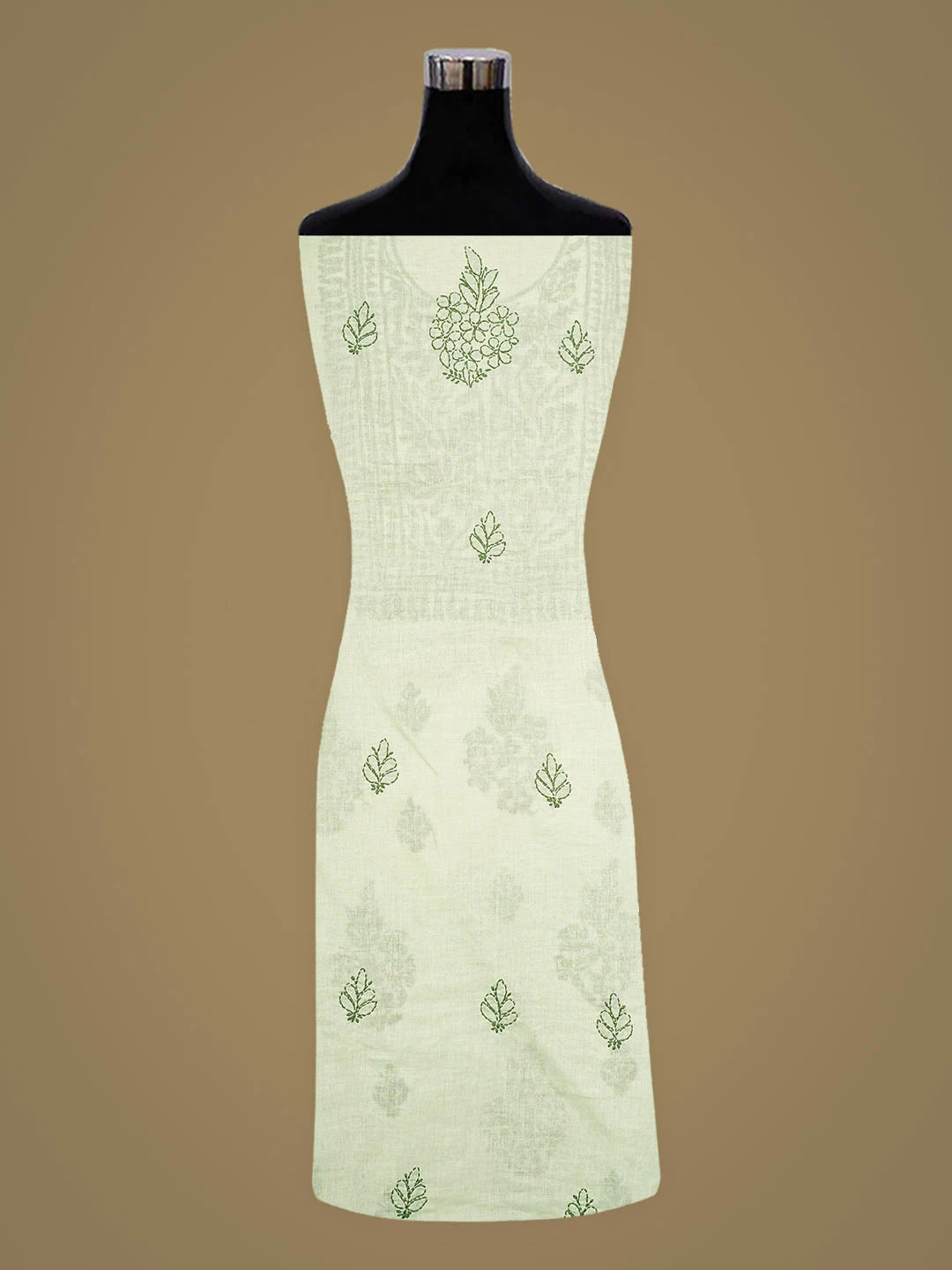 Ada Hand Embroidered Forest Green Cotton Lucknowi Chikankari Unstitched Kurta 01A916512