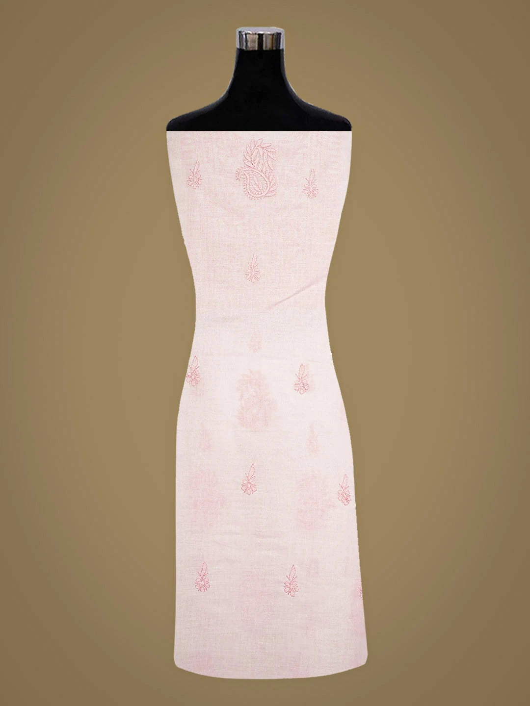 Ada Hand Embroidered Pink Cotton Lucknowi Chikankari Unstitched Kurta 01A916520