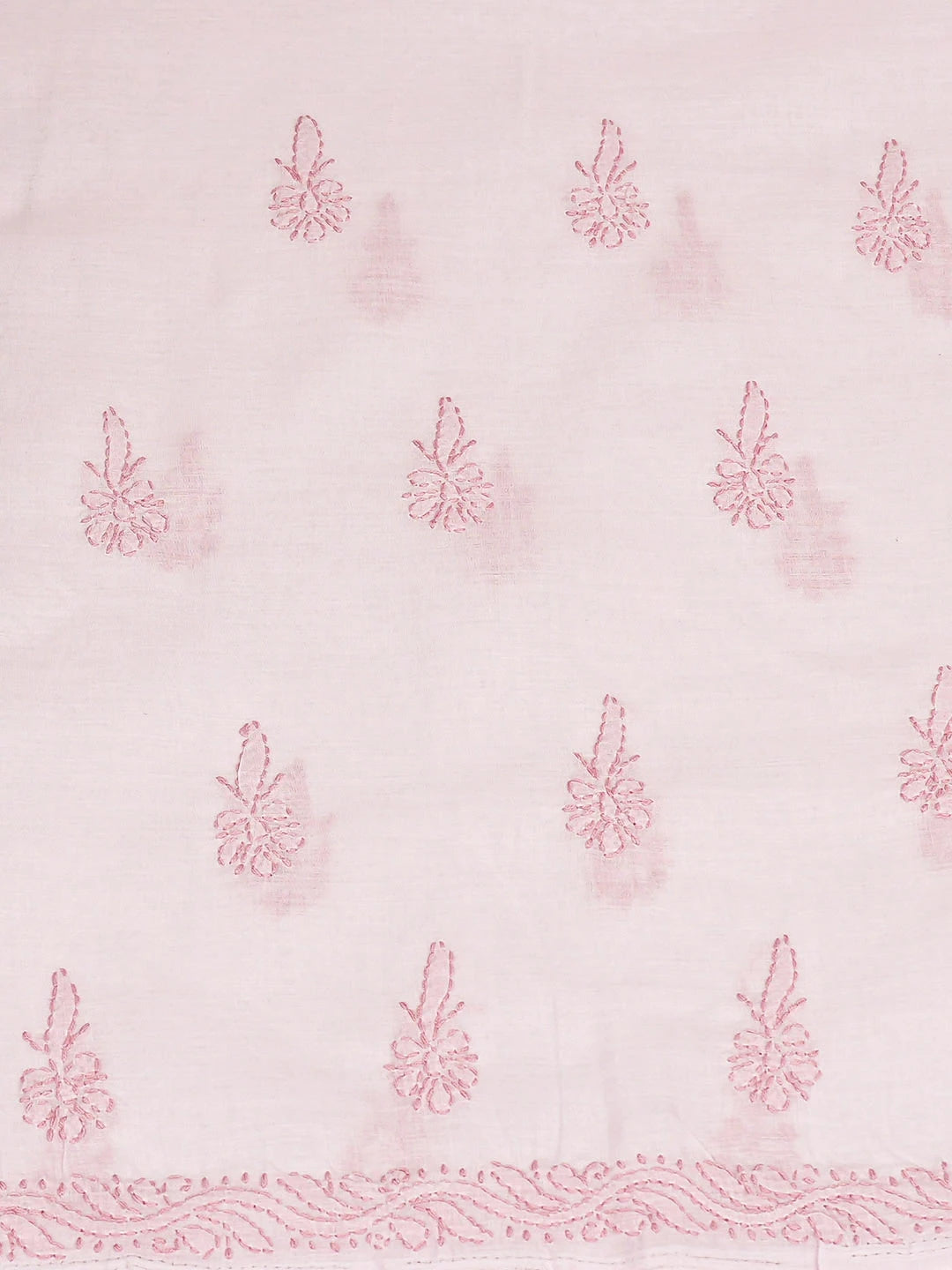 Ada Hand Embroidered Pink Cotton Lucknowi Chikankari Unstitched Kurta 01A916520