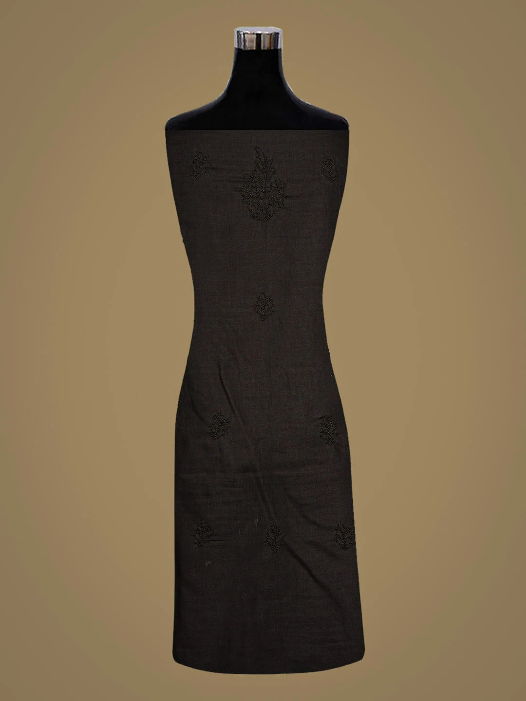 Ada Hand Embroidered Black Cotton Lucknowi Chikankari Unstitched Kurta 01A916531