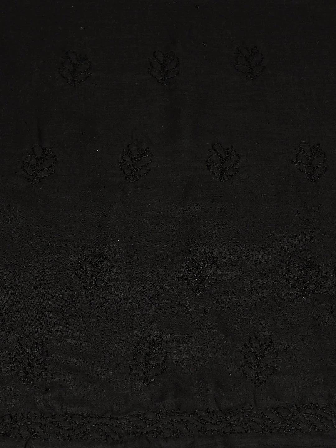 Ada Hand Embroidered Black Cotton Lucknowi Chikankari Unstitched Kurta 01A916531