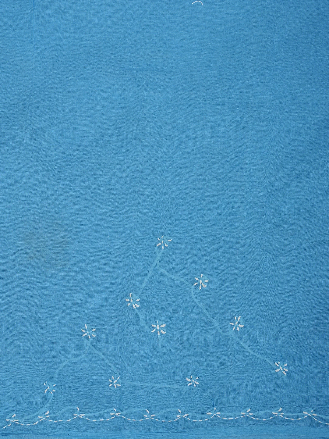 Ada Hand Embroidered Blue Cotton Lucknowi Chikankari Saree and Blouse 01A882890