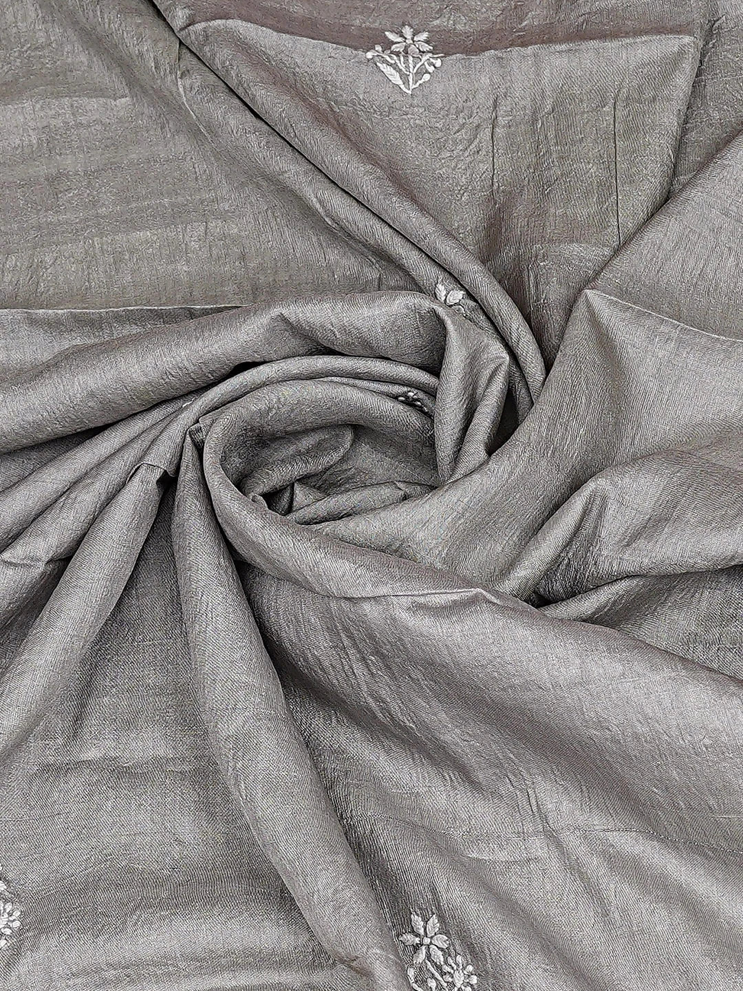Ada Hand Embroidered Grey Silk Lucknowi Chikankari Dupatta 01A923430
