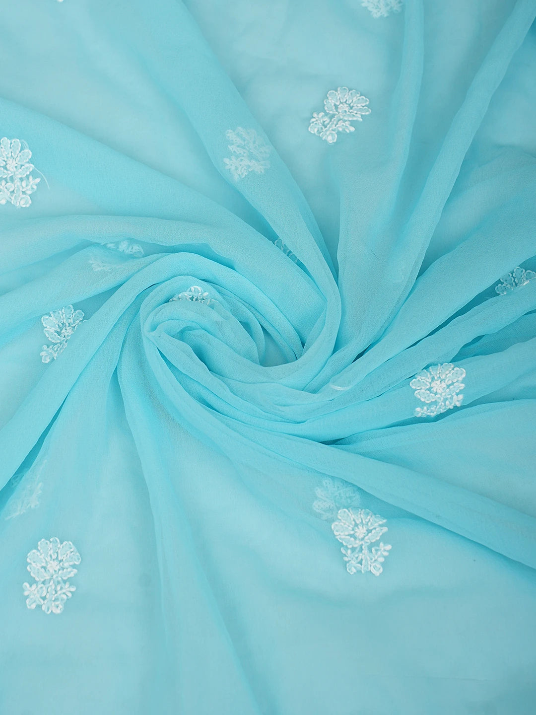Ada Hand Embroidered Sea Green Georgette Lucknowi Chikankari Unstitched Suit Piece 01A859799