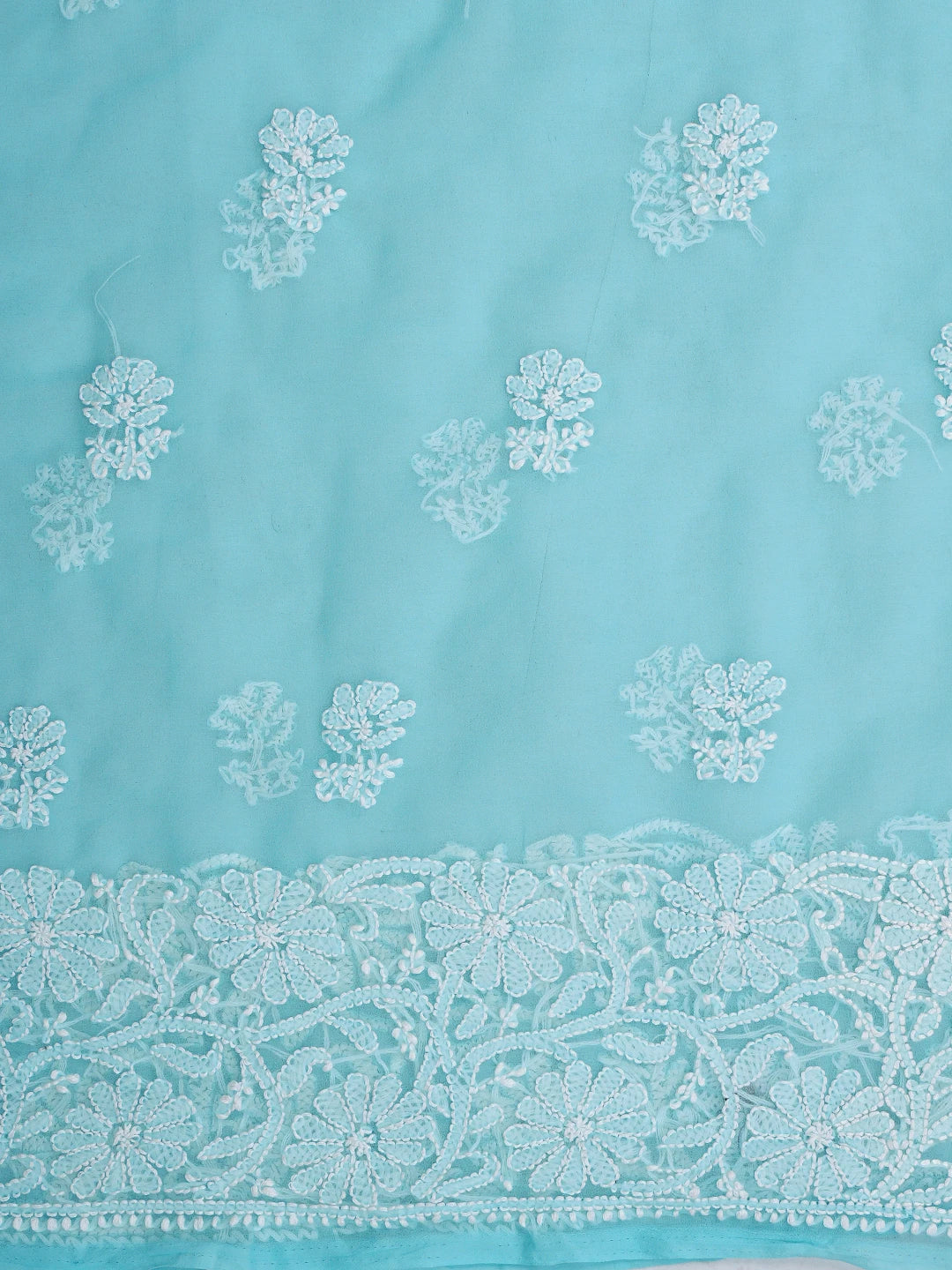 Ada Hand Embroidered Sea Green Georgette Lucknowi Chikankari Unstitched Suit Piece 01A859799