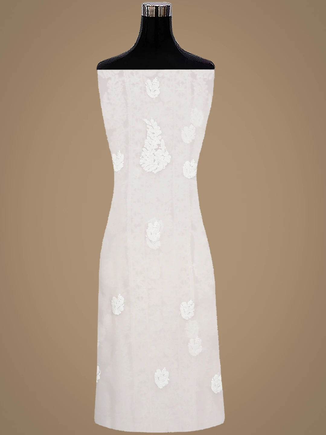Ada Hand Embroidered Dusty Taupe Georgette Lucknowi Chikankari Unstitched Suit Piece 01A923851