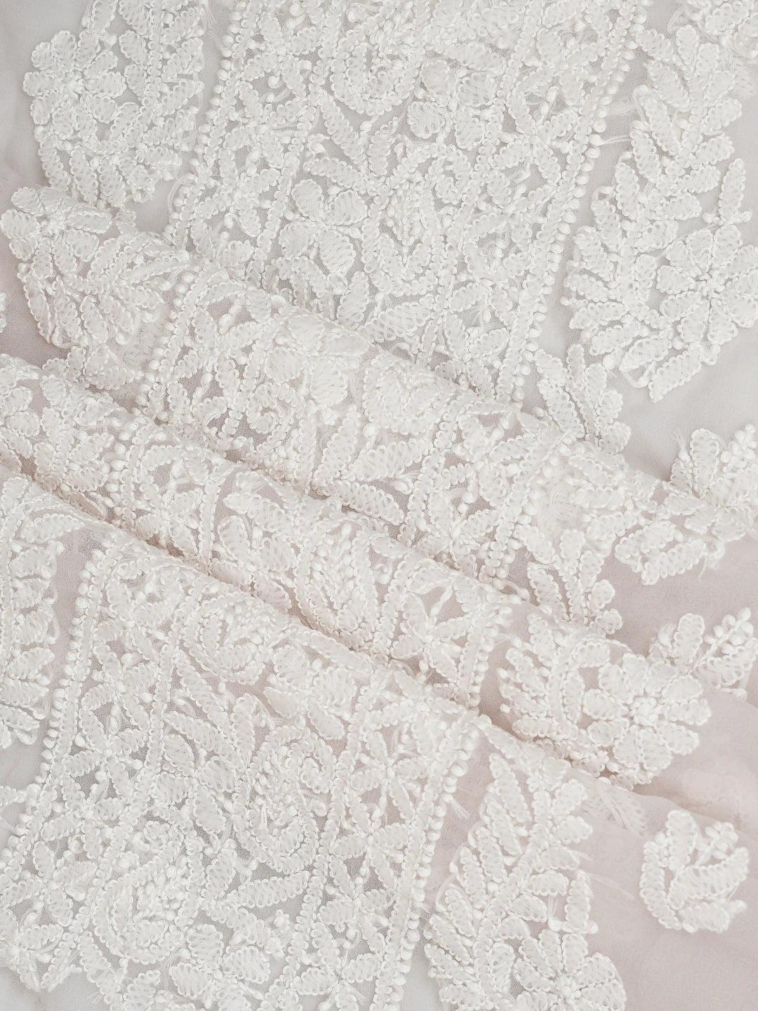 Ada Hand Embroidered Dusty Taupe Georgette Lucknowi Chikankari Unstitched Suit Piece 01A923851
