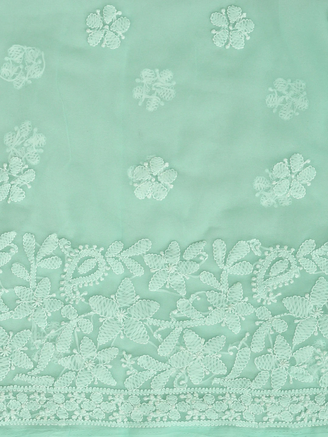 Ada Hand Embroidered Sea Green Georgette Lucknowi Chikankari Unstitched Suit Piece 01A911524